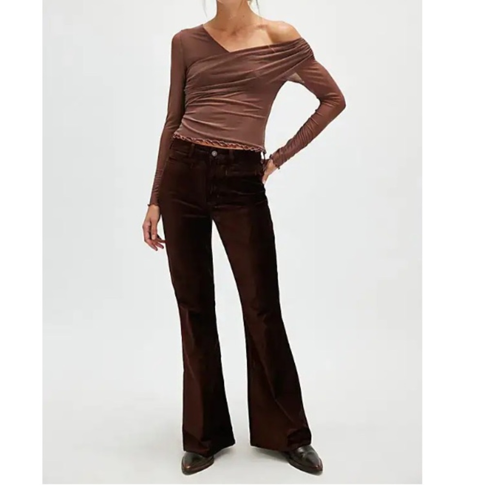 NWOT Citizens if Humanity Brown Velvet Wide Leg Pants Size 32